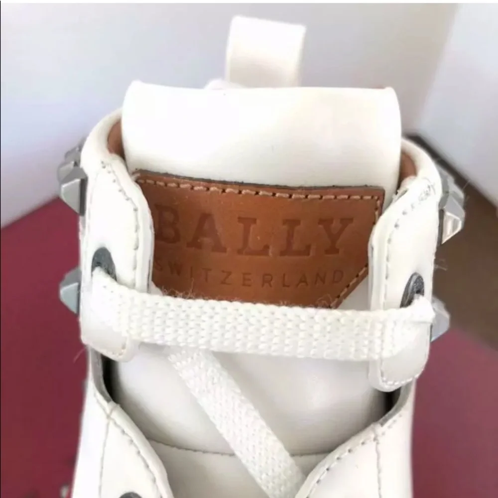 Bally Men's White Leather Sneaker Hightop Shoe‎ US9